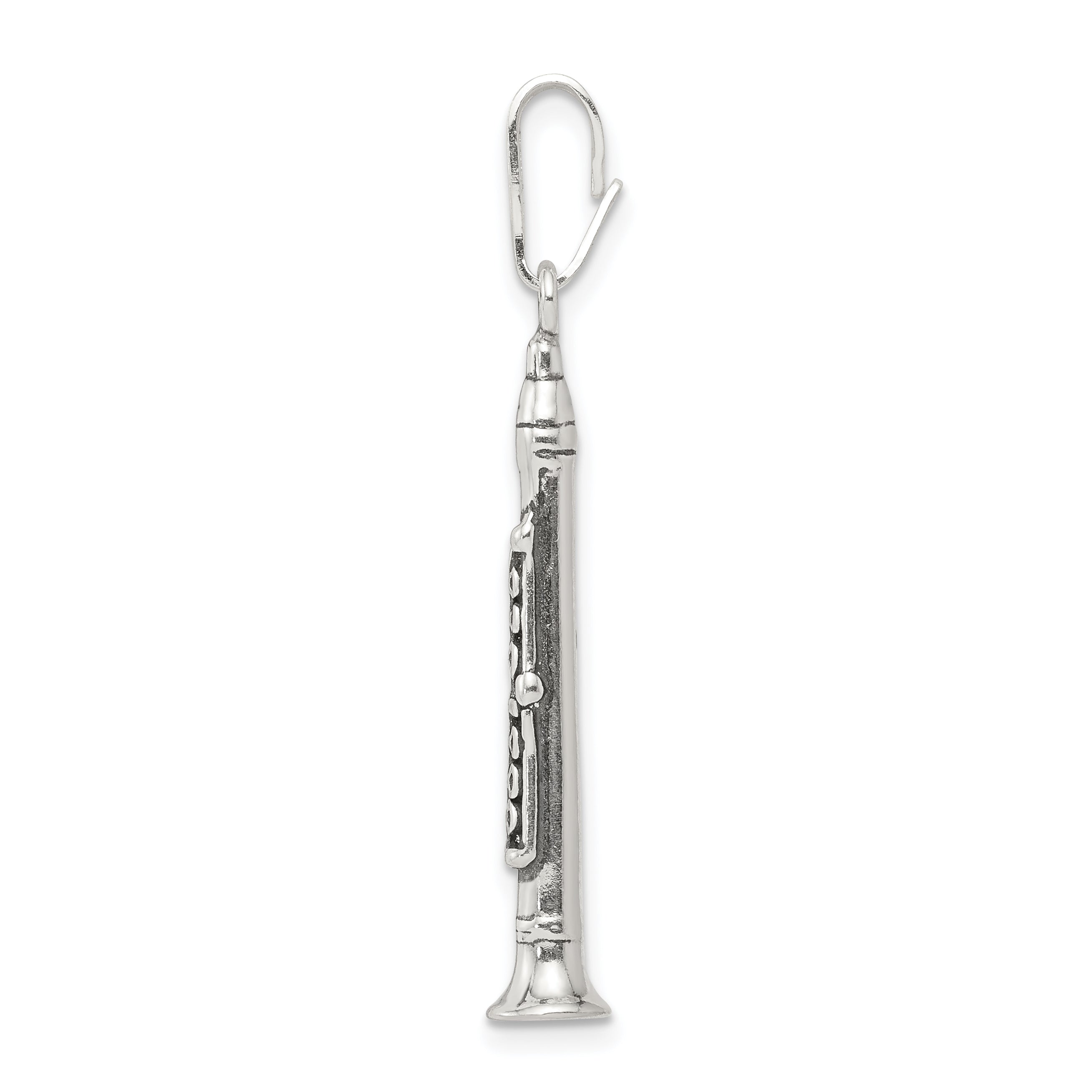 Sterling Silver Antiqued Clarinet Charm