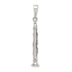 Sophia Jewelers 925 Sterling Silver Antiqued Clarinet 3D Pendant