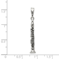 Sterling Silver Antiqued Clarinet Charm