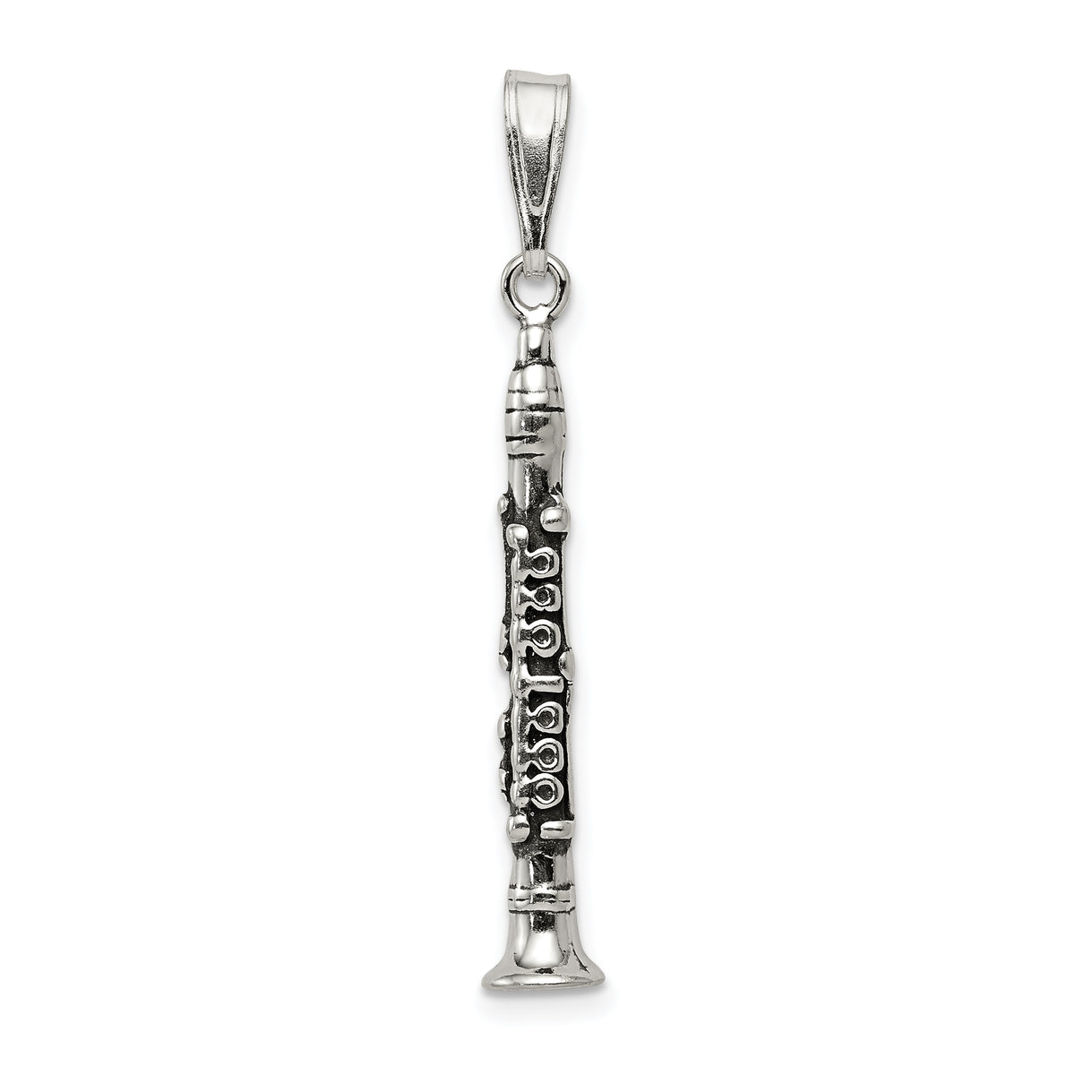 Sterling Silver Antiqued Clarinet Charm