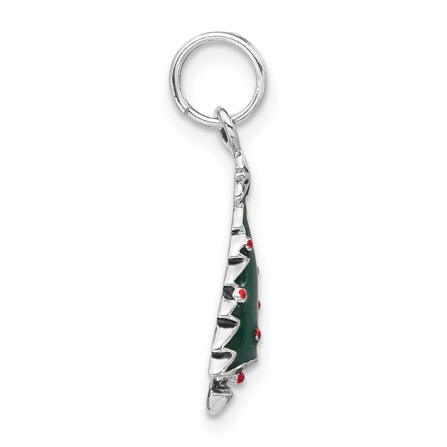 Sterling Silver Enameled Christmas Tree Charm