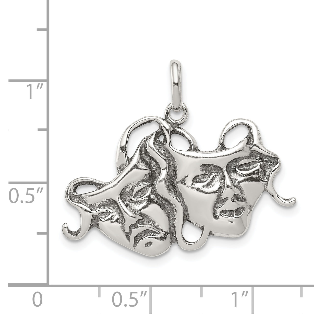 Sterling Silver Antiqued Comedy/Tragedy Charm