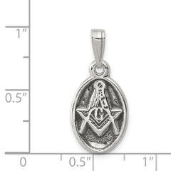 Sterling Silver Antiqued Masonic Charm