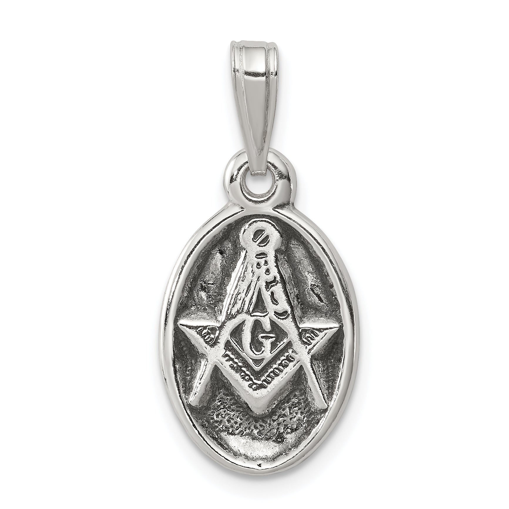 Sterling Silver Antiqued Masonic Charm