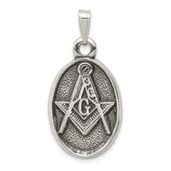 Sterling Silver Antiqued Masonic Pendant