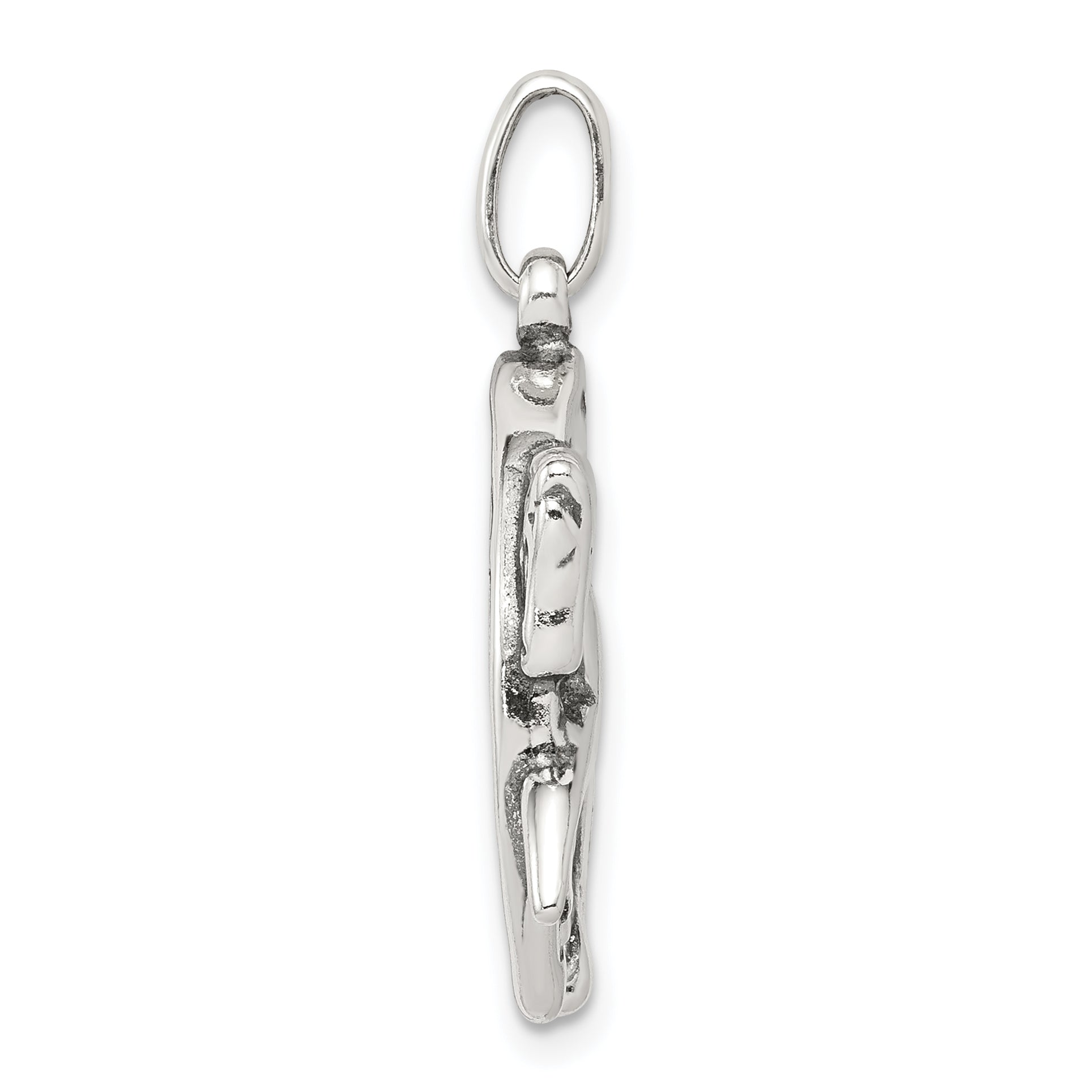 Sterling Silver Antiqued Horse in Horseshoe Charm