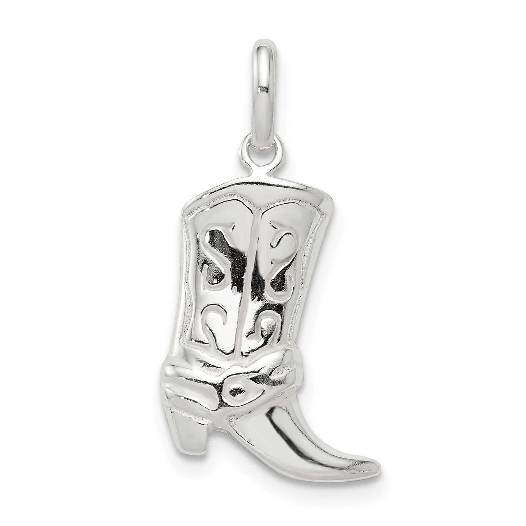 Sterling Silver Cowboy Boot Charm