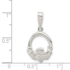 Sterling Silver 925 Claddagh Charm with Polished Anti-tarnish Finish