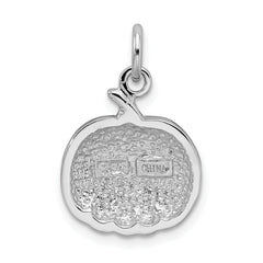 Sterling Silver Rhodium-plated Orange Jack-a-Lantern Charm