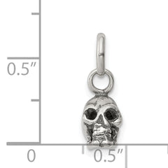 Sterling Silver Antiqued Skull Charm