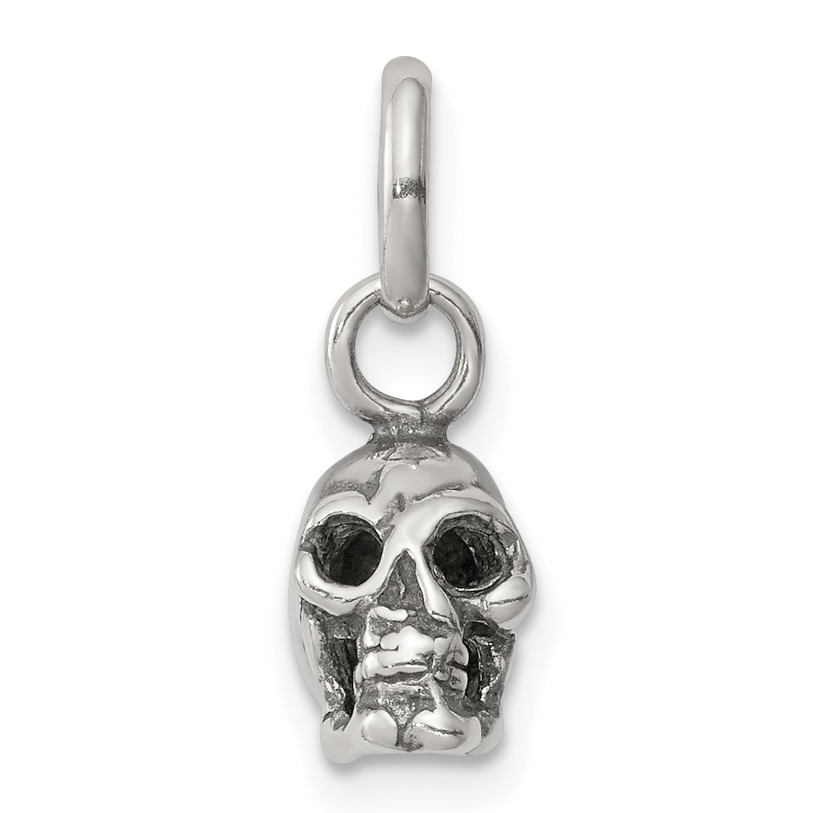 Sterling Silver Antiqued Skull Charm