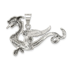 Sterling Silver Antiqued Dragon Charm