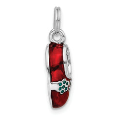 Sterling Silver Enameled Shoe Charm