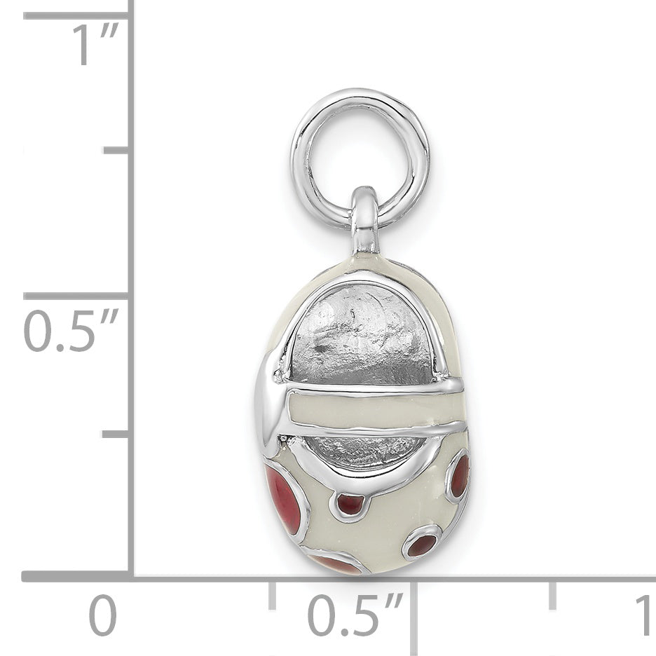 Sterling Silver Enameled Shoe Charm