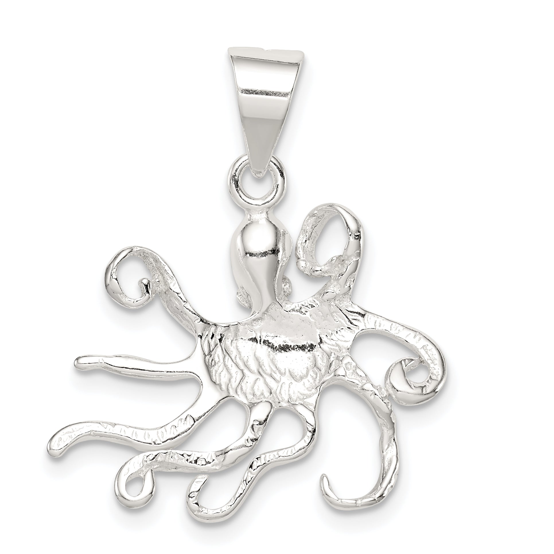 Sophia Jewelers 925 Sterling Silver Men's Octopus Charm Polished Finish