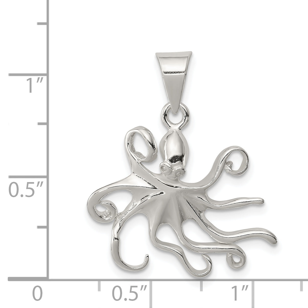 Sophia Jewelers 925 Sterling Silver Men's Octopus Charm Polished Finish