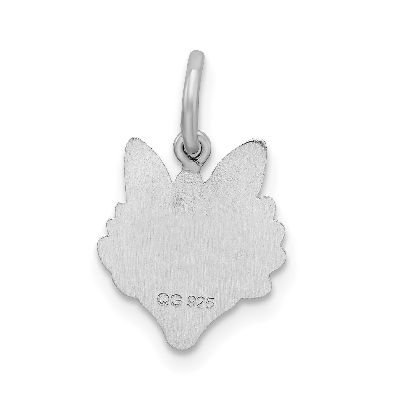 Sterling Silver Fox Head Charm with Polished Rhodium-Plated Finish