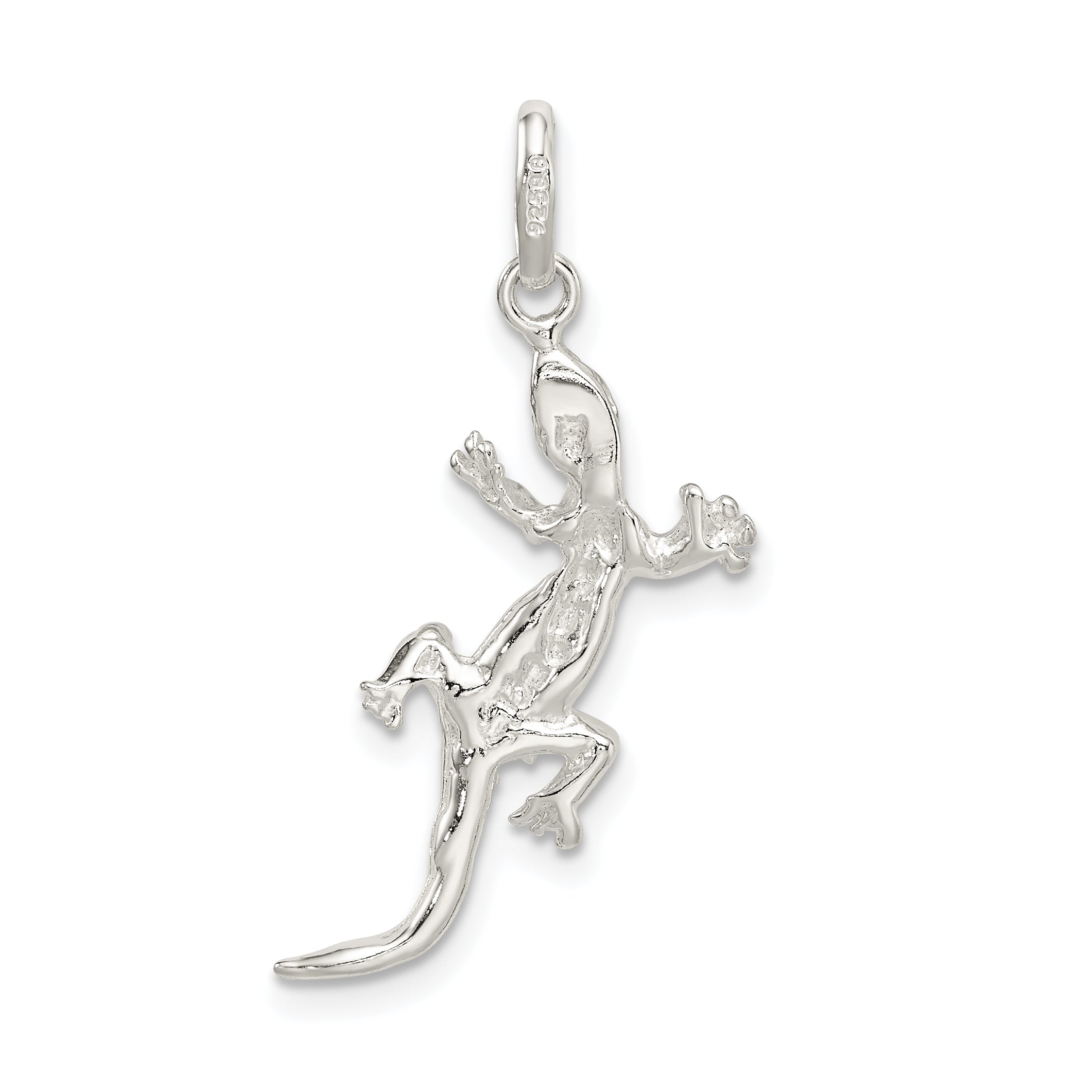 Sterling Silver 925 Lizard Charm with Polished Finish for Men