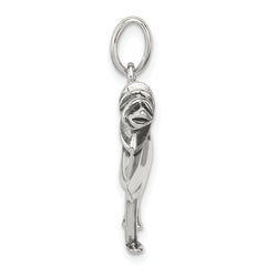 Sterling Silver 925 Camel Charm with Polished Antiqued Finish Vintage Style