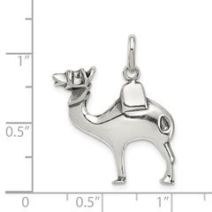 Sterling Silver 925 Camel Charm with Polished Antiqued Finish Vintage Style