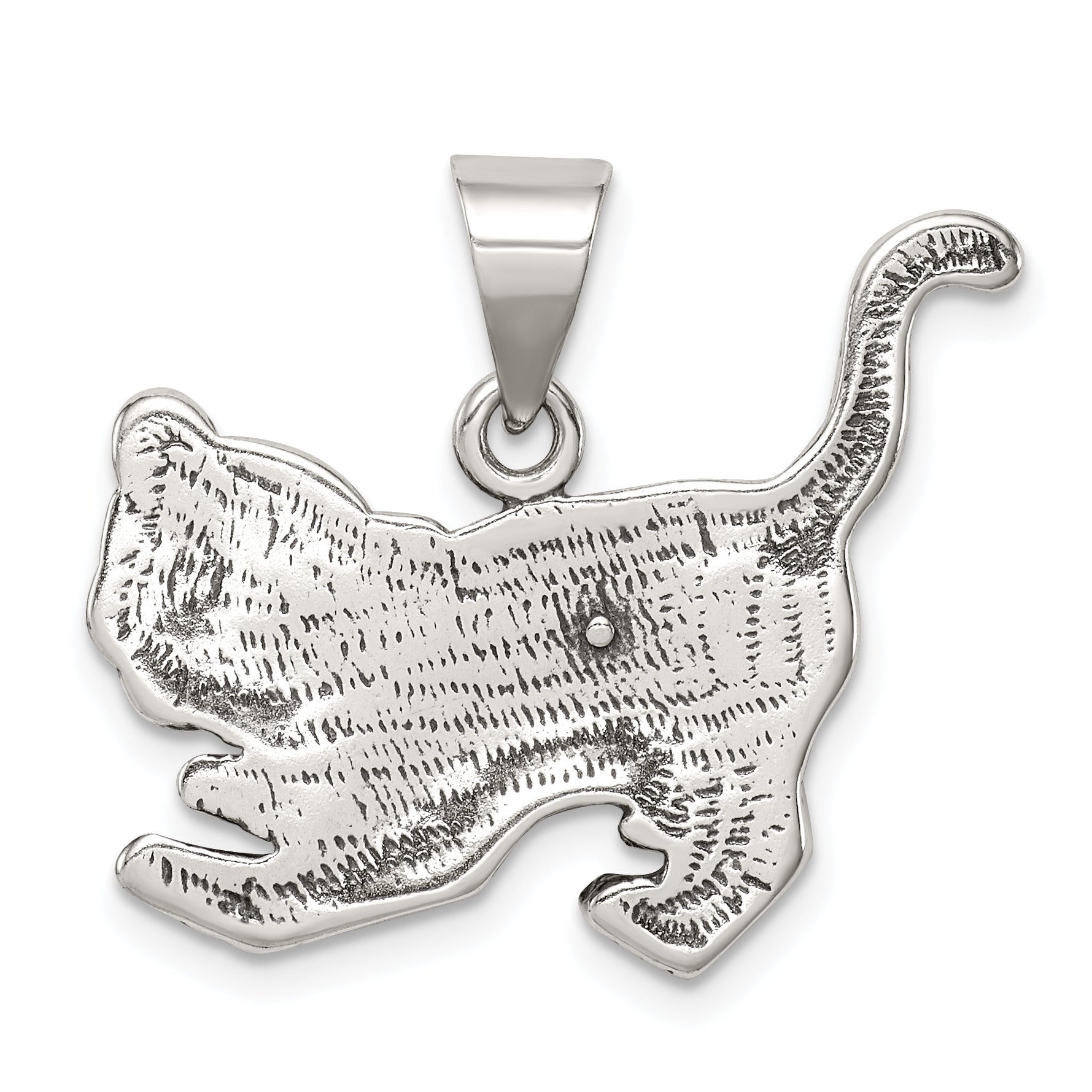 Sterling Silver Antiqued Tiger Charm