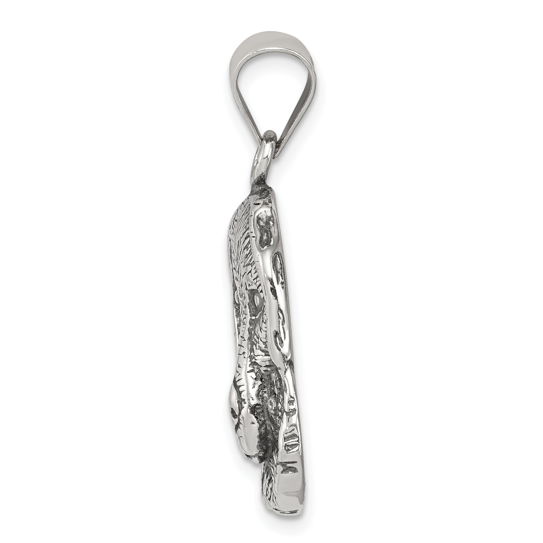 Sterling Silver Antiqued Dog Charm