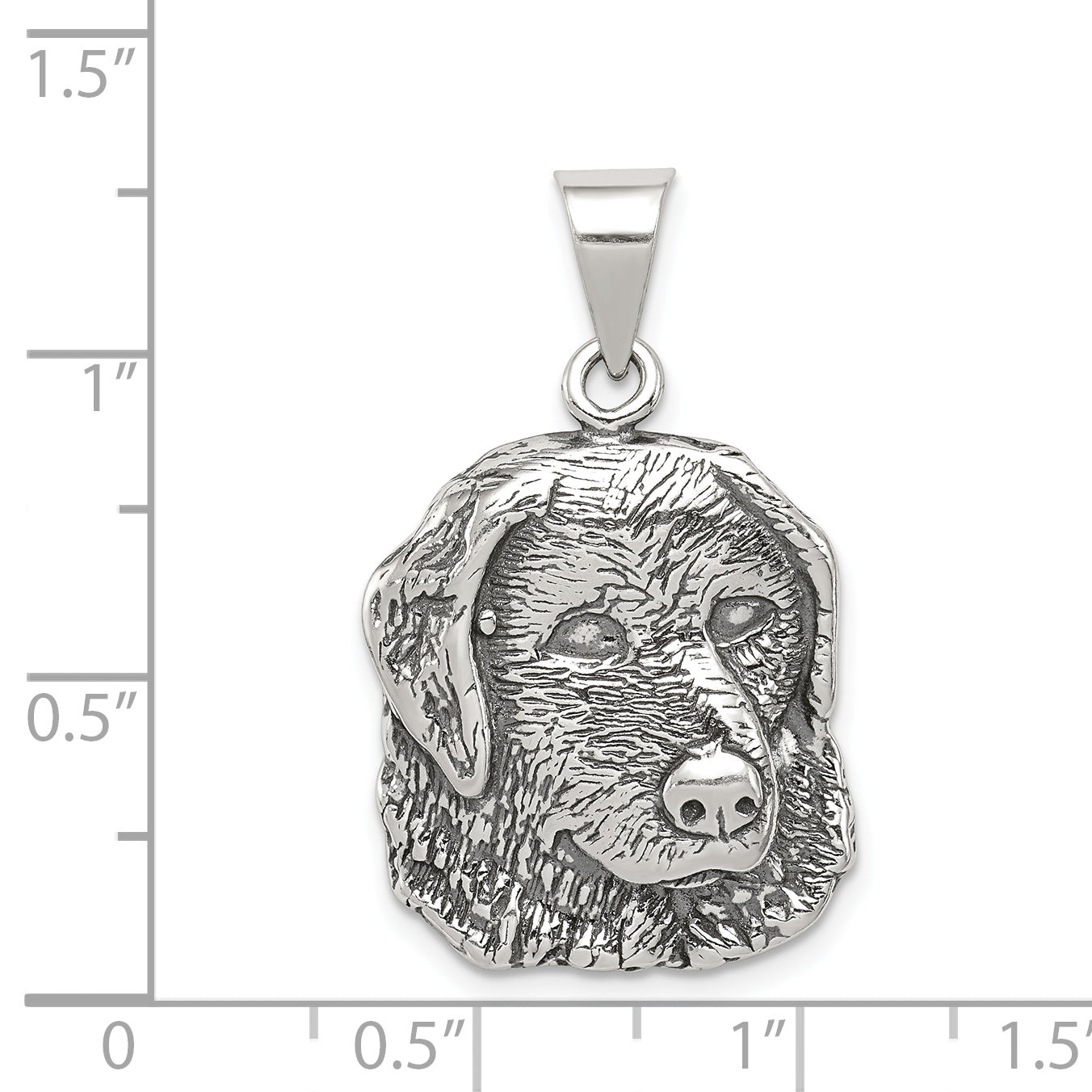 Sterling Silver Antiqued Dog Charm