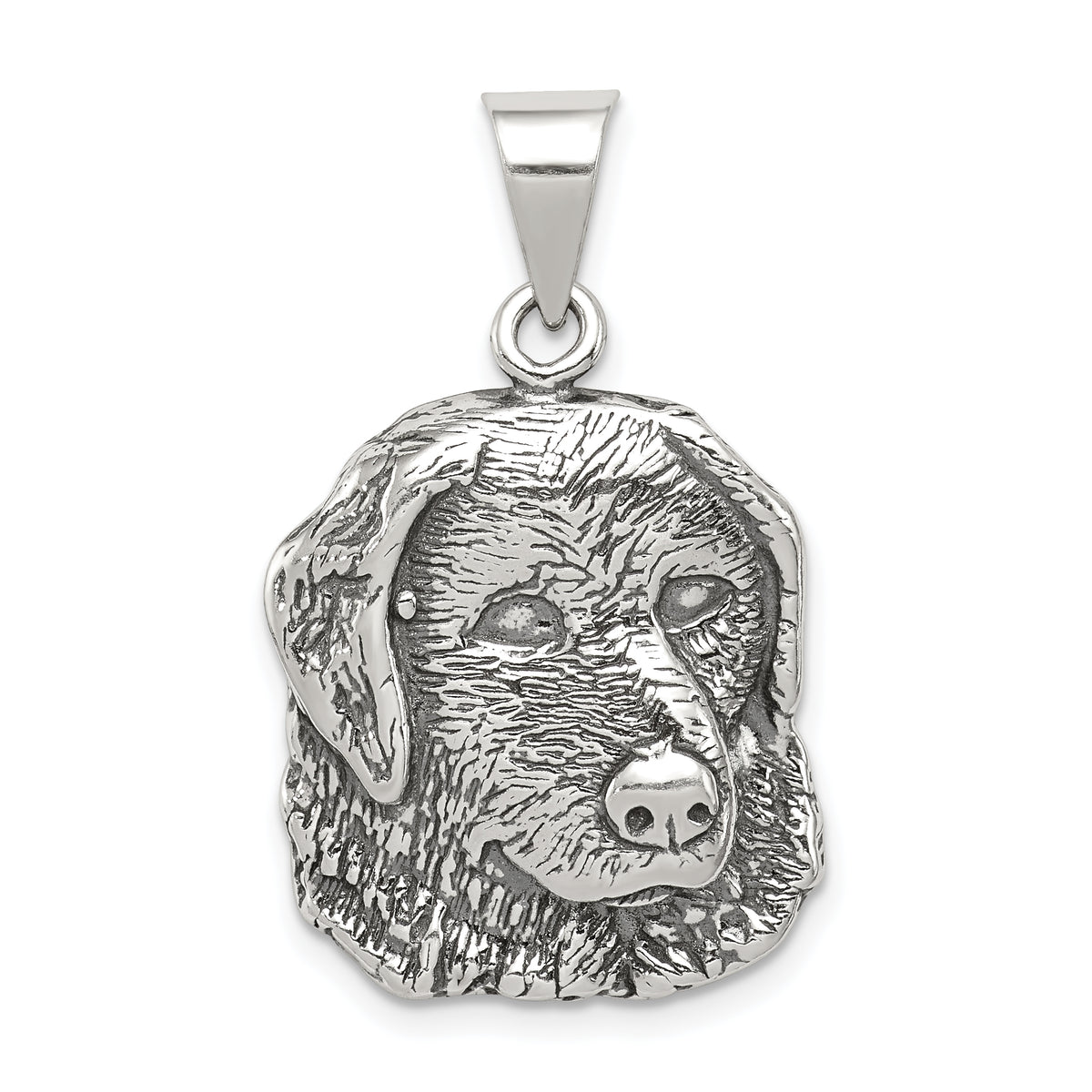 Sterling Silver Antiqued Dog Charm