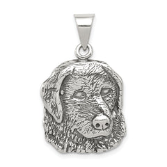 Sterling Silver Antiqued Dog Charm