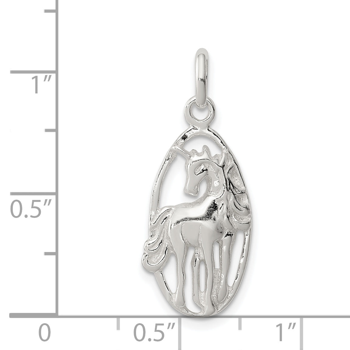 Sterling Silver Unicorn in Frame Charm