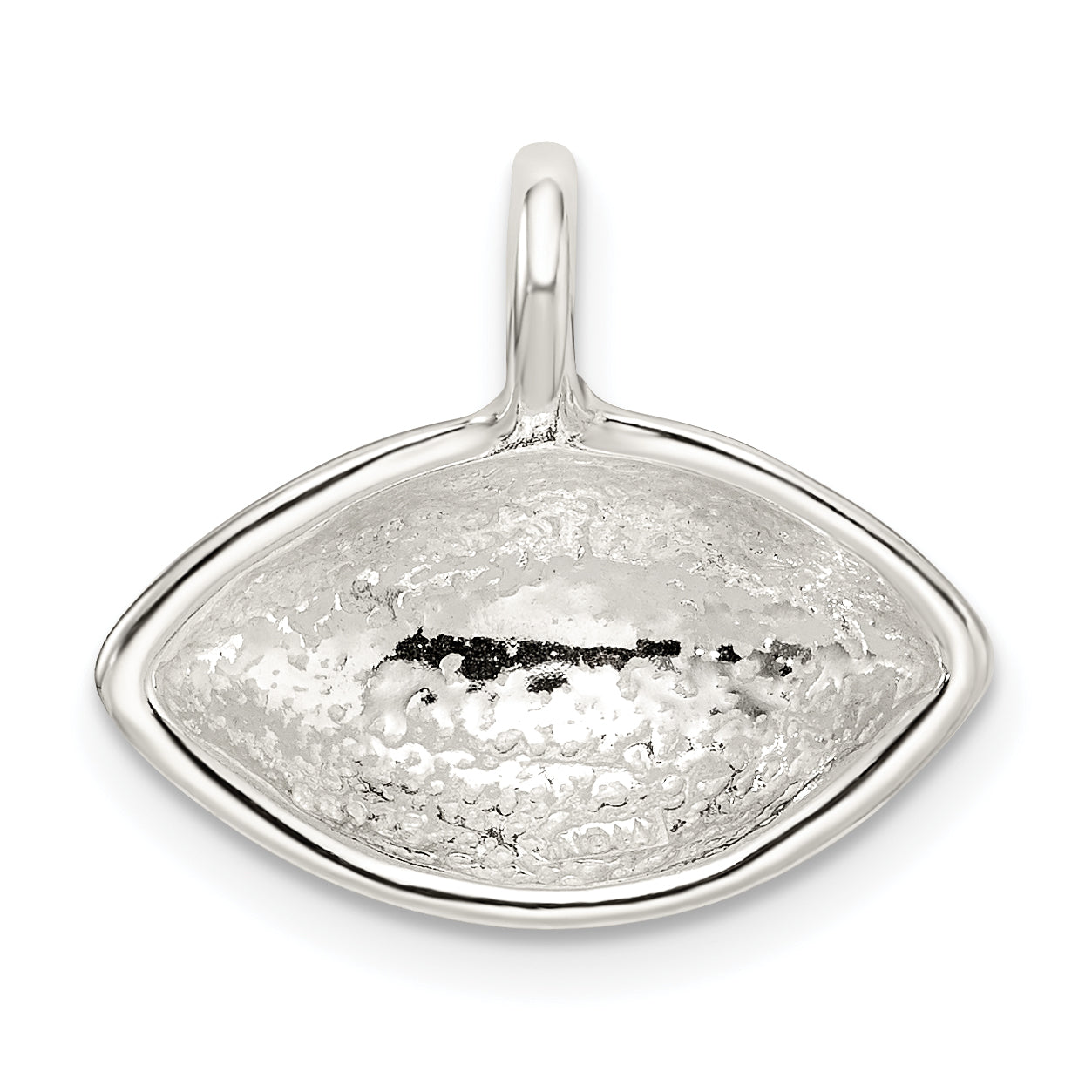 Sterling Silver 925 Football Pendant with Polished Anti-Tarnish Finish