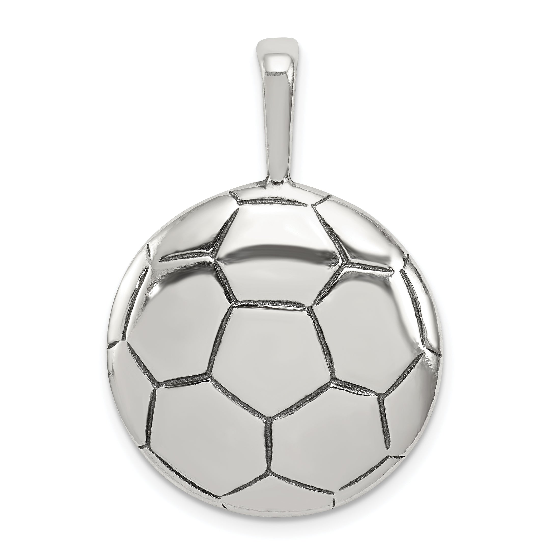 Sterling Silver Antiqued Soccer Ball Pendant