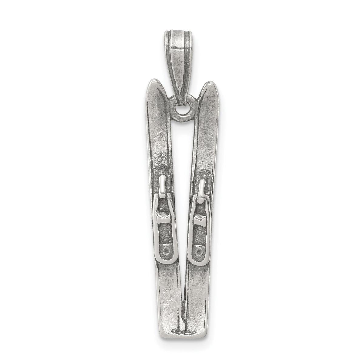 Sterling Silver Antiqued Ski's Charm