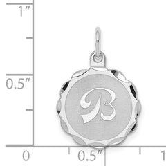 Sophia Jewelers Sterling Silver Rhodium-Plated Initial B Brocade Charm