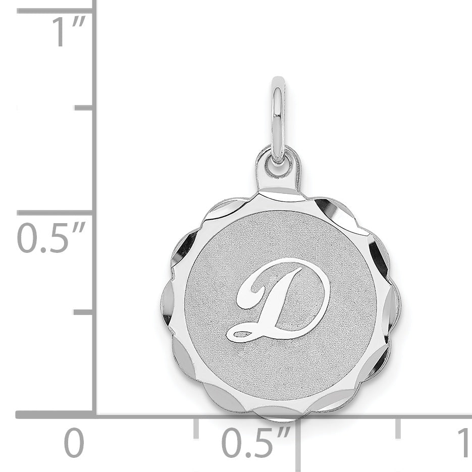 Sophia Jewelers Sterling Silver Brocade Initial D Charm with Rhodium Plating Elegant and Versatile Design