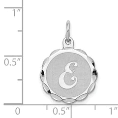 Sophia Jewelers Sterling Silver Rhodium-Plated Brocaded Initial E Pendant  Elegant and Tarnish-Resistant Keepsake