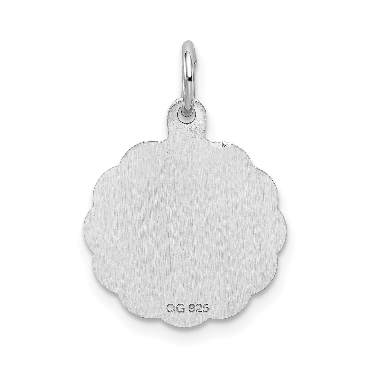 Sterling Silver 925 Rhodium-Plated Brocade G Pendant Elegant Charm