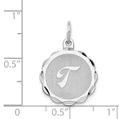 Sophia Jewelers Rhodium-Plated Sterling Silver Initial T Pendant Elegant Design