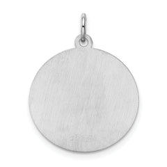 Sterling Silver 925 Letter A Charm with Brocaded Rhodium Finish