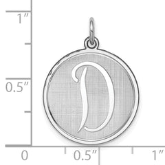 Sterling Silver 925 Rhodium-Plated Initial D Charm Elegant Brocade Design