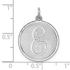 Sophia Jewelers Sterling Silver Rhodium-Plated Brocaded Initial E Charm