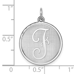 Sophia Jewelers 925 Sterling Silver Rhodium-Plated Initial F Brocade Charm