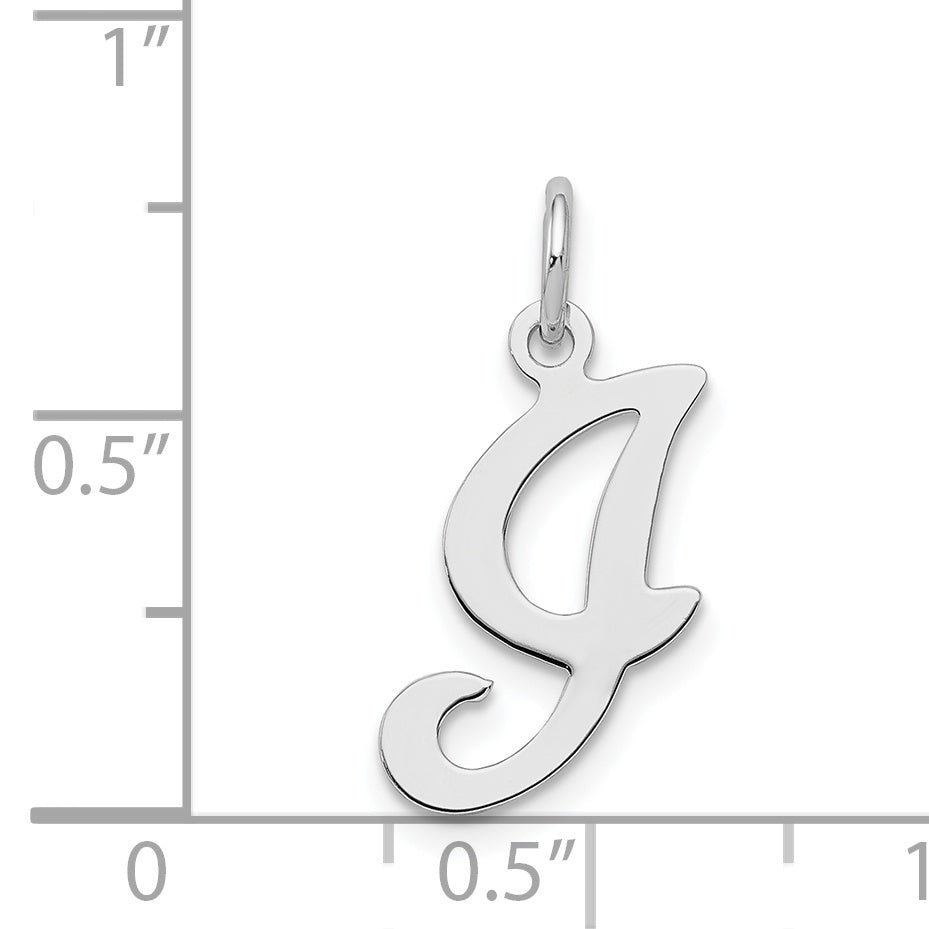 925 Sterling Silver Rhodium-Plated Initial I Charm Elegant Jewelry Accent