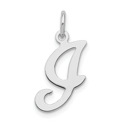 Sterling Silver Rhodium-plated Stamped Letter I Initial Charm