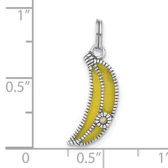 Sterling Silver Enameled Yellow Banana Charm