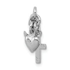 Sterling Silver Rhodium-plated Faith, Hope & Charity Charm