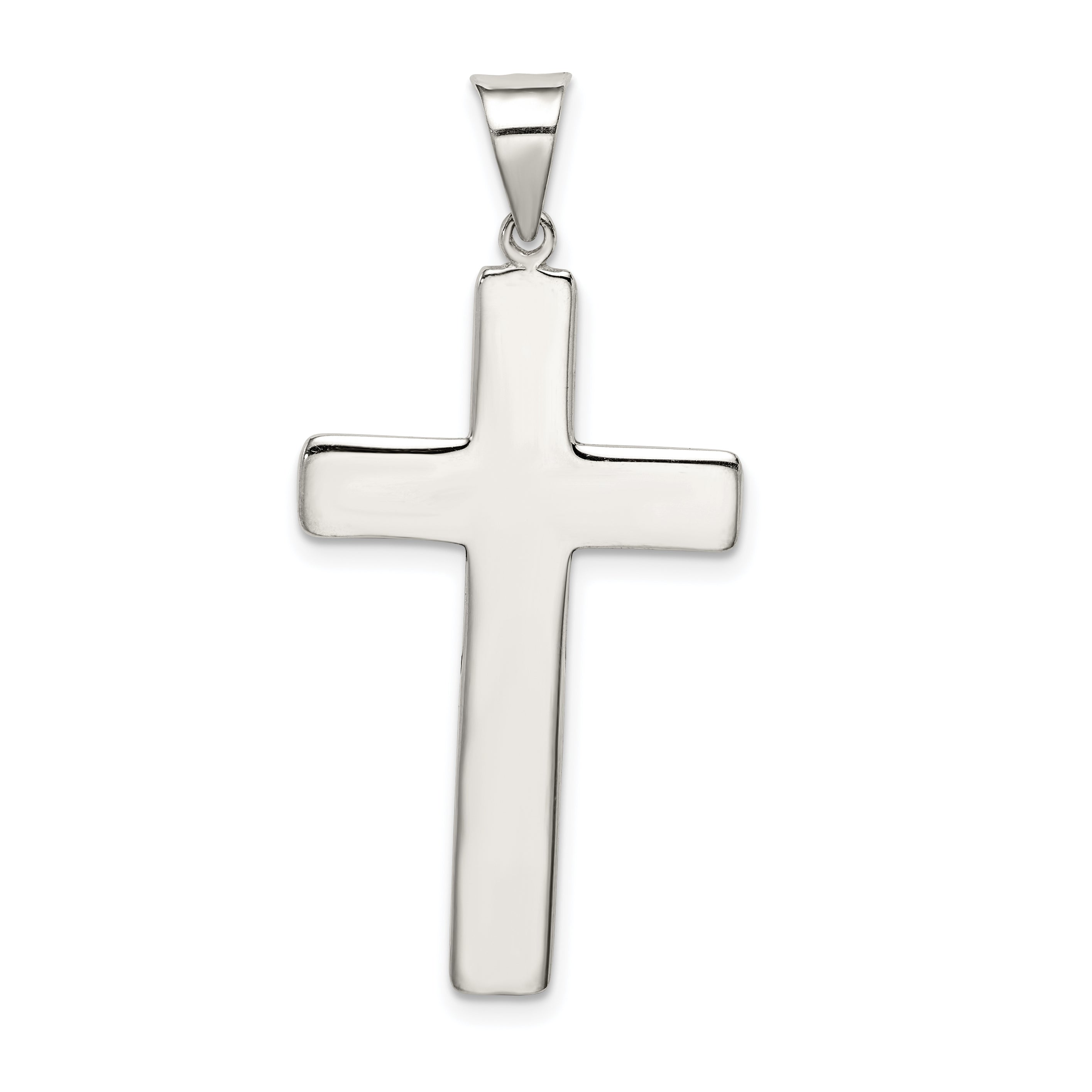 Sterling Silver 925 Latin Cross Pendant with Polished Anti-Tarnish Finish