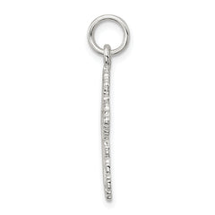 Sterling Silver 925 Cross Charm with Rhodium Polish Elegant Design