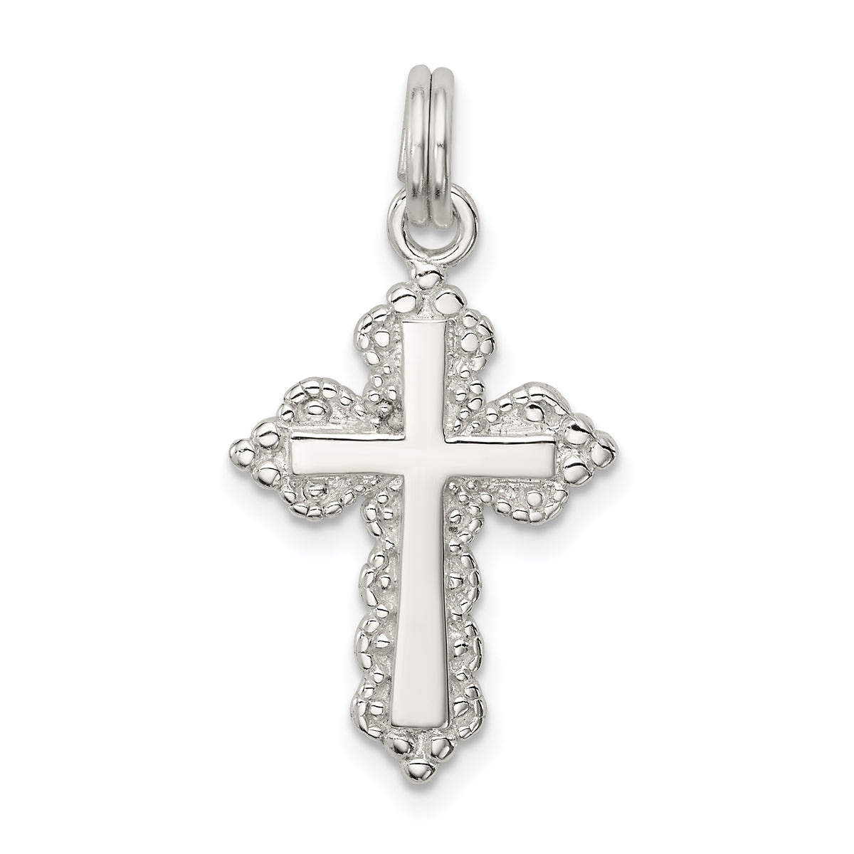 Sterling Silver Rhodium-plated Cross Charm