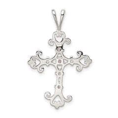 Sterling Silver Purple CZ Cross Charm